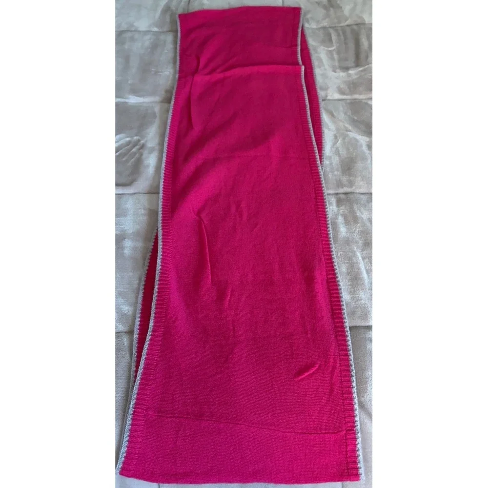 Banana‎ Republic Fine Cashmere Infinity Scarf Pink Grey Trim